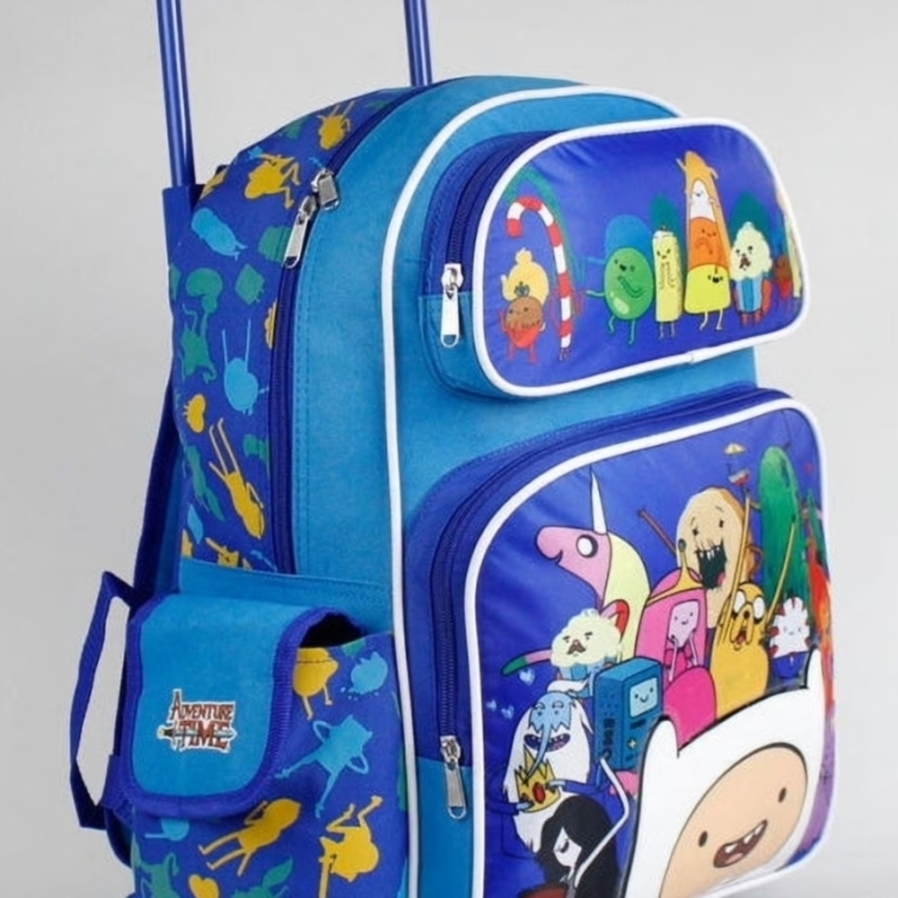 Adventure Time Multicolor Character Rolling Backpack